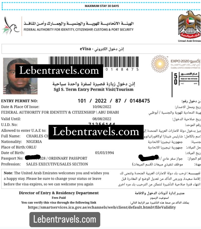 apply for dubai 1 month visa